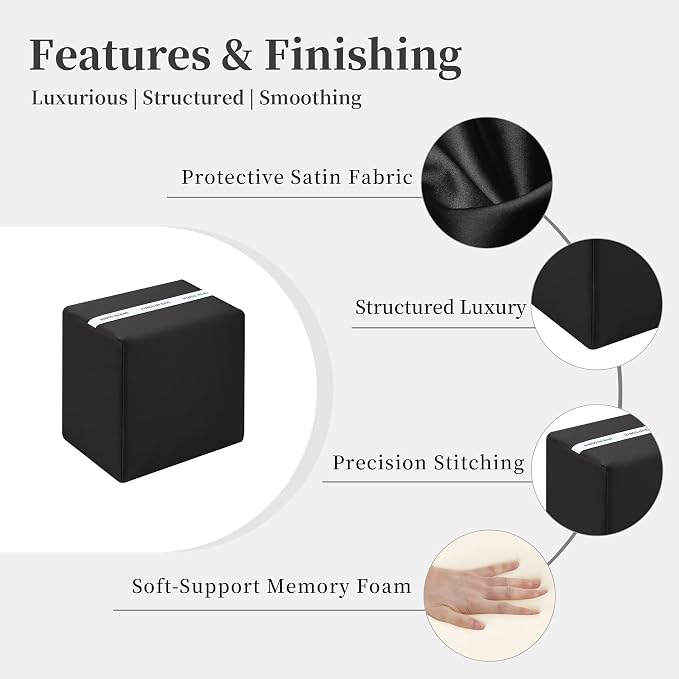 Purse Pillow Insert to Keep Shape - Lightweight Memory Foam Insert with Satin Cover for Home Storage & Travel, Multicolor Options, Fits for Picotin 22(Black, PC22)