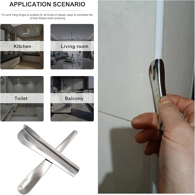 6 Pack Tile Grout Finishing Tool Spreader Spatulas Applicator Streamline Caulk Spatula Stainless Steel Concave and Convex Caulking Spatulas Tool Set for Silicone Sealant Caulk Grout Sealer