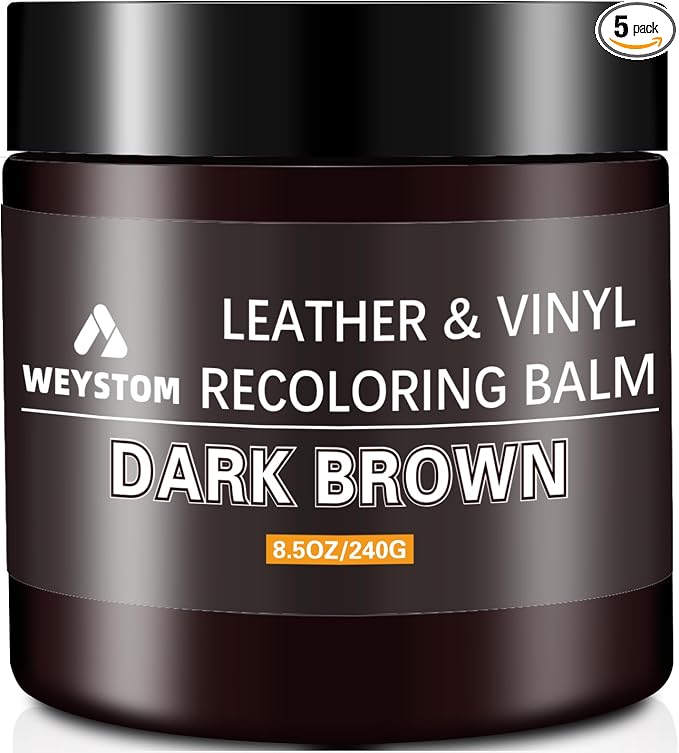 Leather Recoloring Balm - Dark Brown Leather Repair Kit for Furniture, Dye, Recolor, Renew, Repair & Restore Aged, Faded, Cracked, Peeling and Scuffed