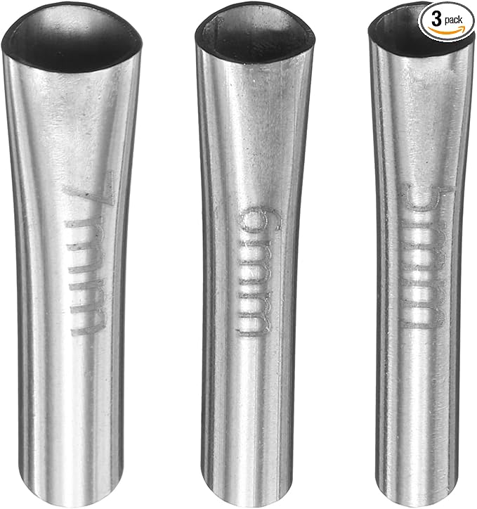 HARFINGTON 3pcs Caulking Nozzle Applicator 5/6/7mm Caulking Finisher Kit Stainless Steel Sealant Finishing Tool Kit Reusable Caulk Nozzle for Kitchen Bathroom