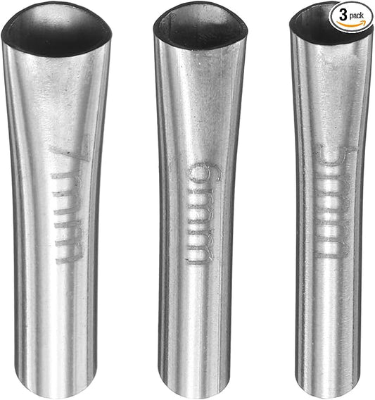 HARFINGTON 3pcs Caulking Nozzle Applicator 5/6/7mm Caulking Finisher Kit Stainless Steel Sealant Finishing Tool Kit Reusable Caulk Nozzle for Kitchen Bathroom