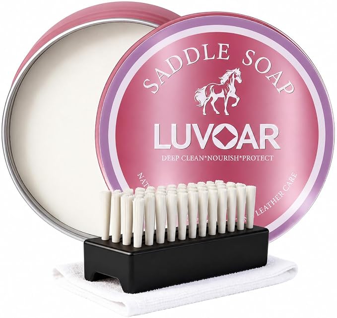 Saddle Soap for Leather 4oz - Premium Leather Cleaner & Conditioner to Clean, Soften, Protect Leather, Ideal for Saddles, Shoes, Couch, Car Seats, Purses & All Leather Products