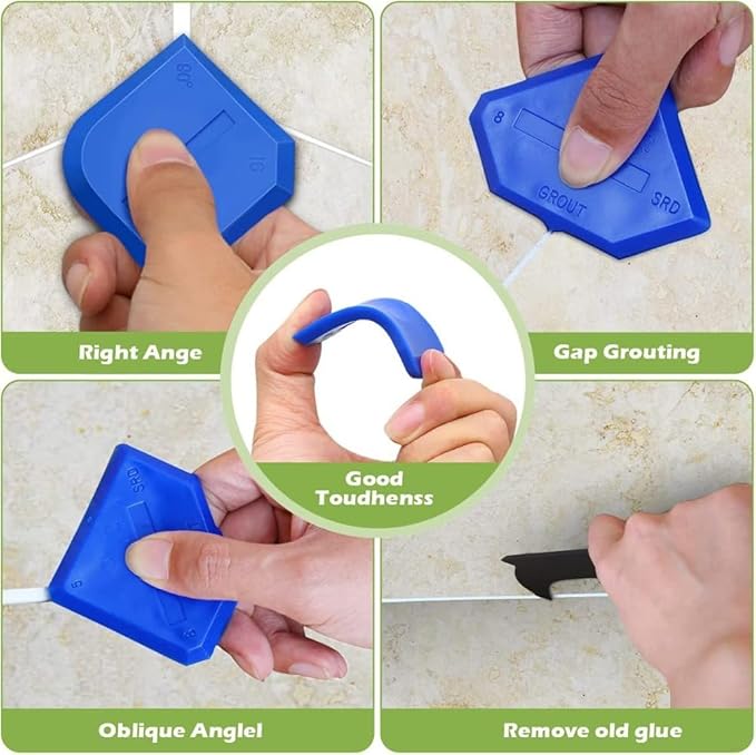 8 PCS Silicone Caulking Tools, Sealant Grout Finishing Kit for Bathroom Kitchen, Caulk Smoothing Tool Set, Grout Tool for Tile and Grout Smoothing