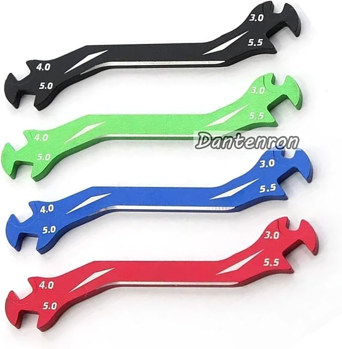 RC Multi-Function Wrench Turnbuckle Nut Ball Joint Remover 3mm 4mm 5mm 5.5mm Universal Repair Tool Aluminum Alloy for 1/10 1/8 1/24 Crawler Truck Off Road Car Boat Drone Airplane (Red)