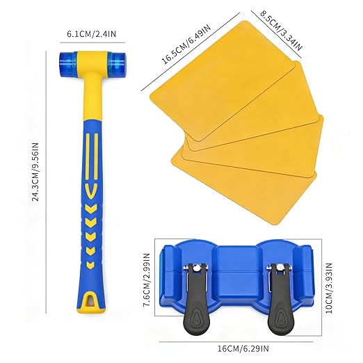 Floor Gap Fixer Tool, 2PCS Double-Head Vacuum Suction Cup Repair Tool, Durable Hammer and 5pcs Sticky Pads, for Laminate, Vinyl, Wood & Tile Flooring