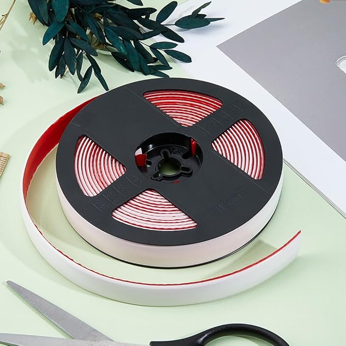 GORGECRAFT 6.56 Yard Ceramic Tile Gap Tape 0.8 Inch Self Adhesive Caulk Strip White Waterproof Caulking Strip Peel and Stick Tape Roll Floor Edge Sealant Trim for Kitchen Sink Stove Bathroom Bathtub