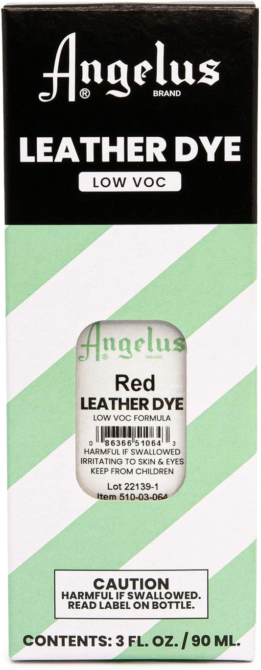 Angelus Leather Dye - Flexible Leather Dye for Shoes, Boots, Bags, Crafts, Furniture, & More 3oz, Dauber Included (Red)