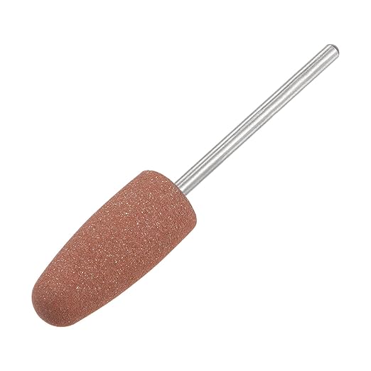 uxcell 80 Grits Abrasive Mounted Stone 2.35mm Shank 2/5"(10mm) Dia Conical Heads Stone Grinding and Polishing Wheels for Nail Polishing