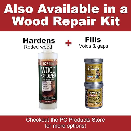 PC Products PC-Woody Wood Repair Epoxy Paste, Two-Part 48 oz in Two Cans, Tan 643334