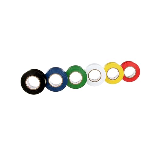3M General Purpose Vinyl Tape 764, Color Coding Pack, 6 Roll per Pack, 0.94" x 21.8 yd, Great for Light Traffic Floor Marking Tape, Safety, and Bundling