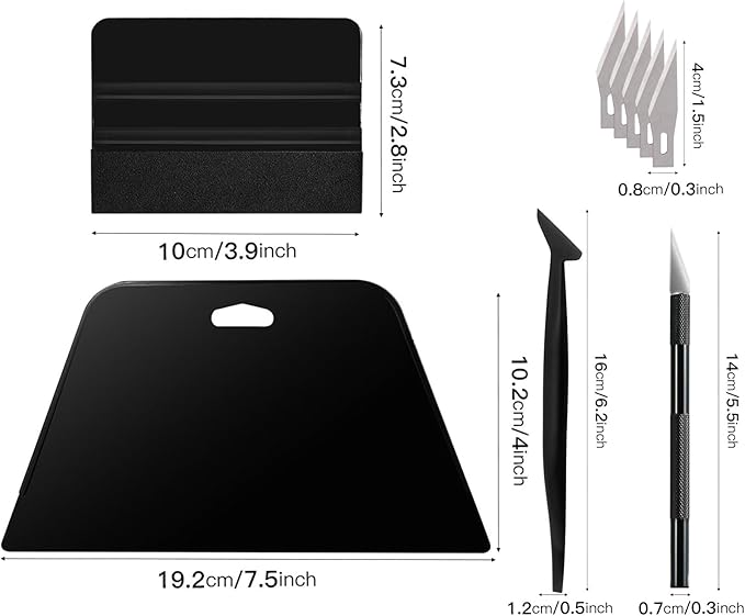 NEWISHTOOL Wallpaper Smoothing Tool Kit, Wallpaper Tools for Applying Peel and Stick Contact Paper Vinyl Film, Includes Big Smoothing Squeegee, Felt Scraper, Edge Tucking Stick, Craft Knife & Blades