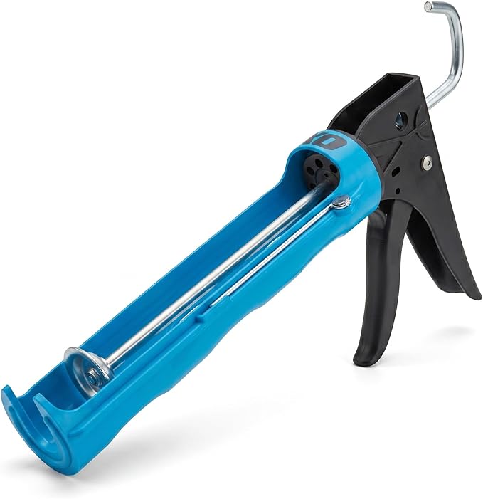 OX Drip Free Caulk Gun 10 oz - 12:1 Thrust Ratio - Lightweight with Spout Cutter & Seal Puncture - Caulking Gun No Drip Plumber Tools - Pistola Para Silicon