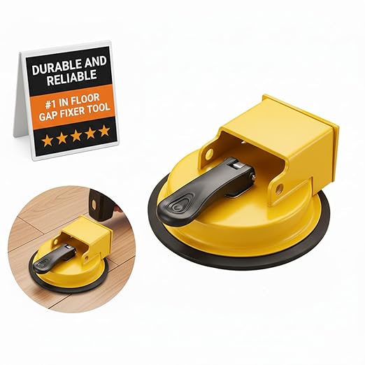 Floor Gap Fixer Tool Laminate Flooring Tools Wood Floor Repair Kit Vacuum Suction Cup Plank Grabber Power Shunting Installation for Flooring Seam Setter Fixing Grabber Leveler(Yellow)
