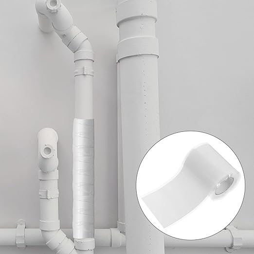 Healifty 5cm Wide Silicone Rubber Pipe Repair Tape 1 Meter White Waterproof Leak Sealant Tape for Hose and Water Pipe Repairs for Plumbing and Outdoor Use