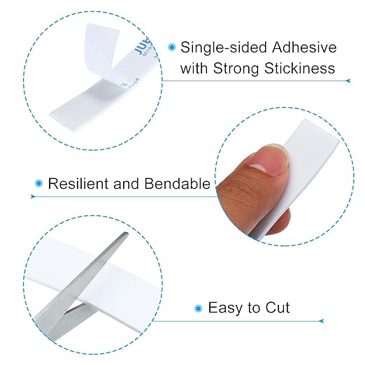 PATIKIL 3/4" W x 5/64" T x 16.4Ft EVA Single Sided Foam Tape, 2Pcs Multipurpose Sealing Strip Foam Waterproof Weather Stripping Foam Sealing Foam Strips with Adhesive for Door, White