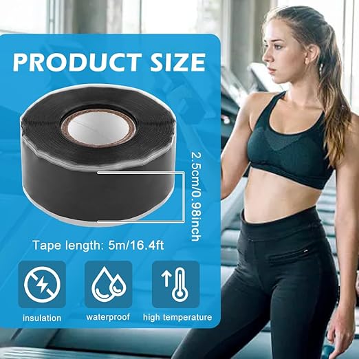 LOQJSS 16.4FT Silicone Grip Tape for Pull Up Bar,Self Fusing Silicone Tape,Silicone Tape, Grip Tape for Handles, Waterproof Rubber Wrap for Pull Up Bars, Barbells, Dumbbells