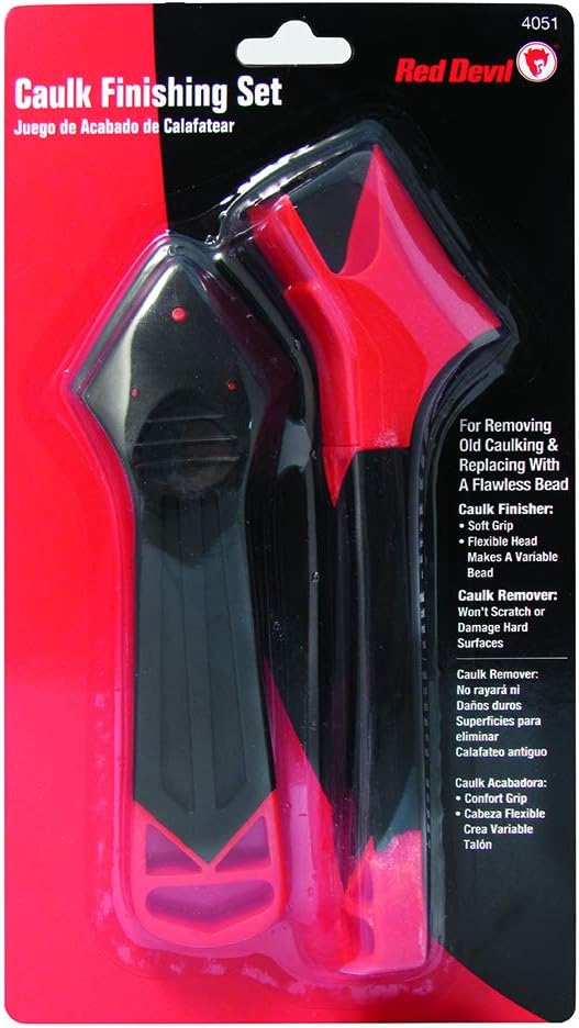Red Devil 4051 Finishing Set Caulk Smoother & Remover Red