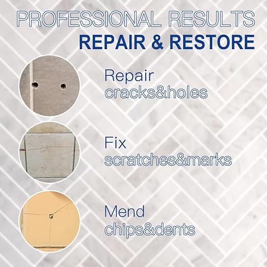 Tile Repair Kit, Ceramic Tile Chips & Cracks Repair Kit(Color Match), Porcelain Tile Repair Kit with Super Strong Adhesion, Fix Chips, Cracks and Holes on Ceramic Tile, Porcelain, Acrylic, Fiberglas