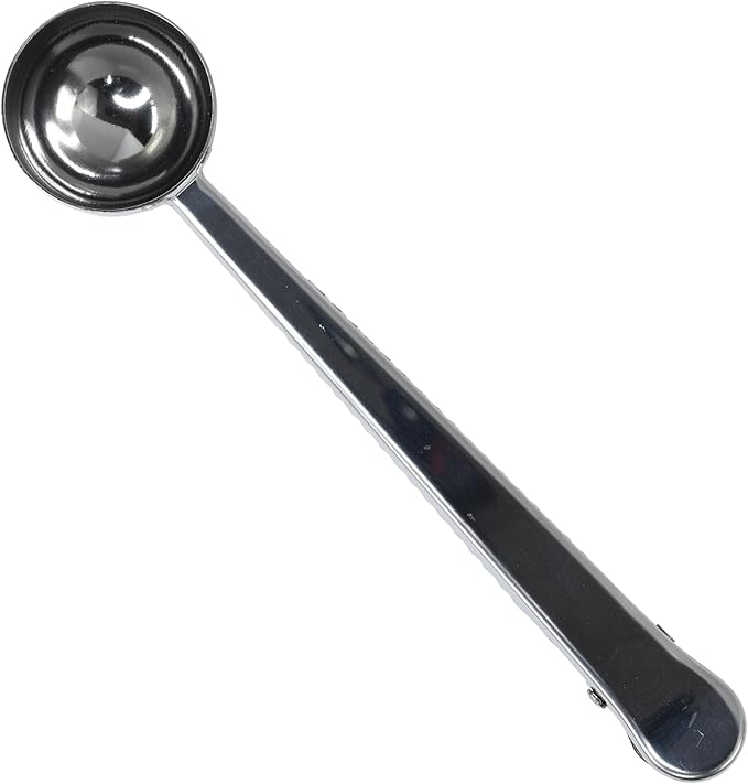 R&M Stainless Steel Coffee Scoop with Coffee Bag Clip, Multipurpose Spoon with Closure Clip, Measuring Spoon