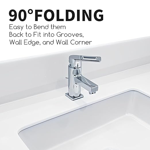 3 Rolls 10.5 Feet Caulk Tape Toilet Caulking Strip Self Adhesive Bathroom Sealing Peel and Stick Caulk Strip for Bathtub, 1.5 Inches (Transparent)