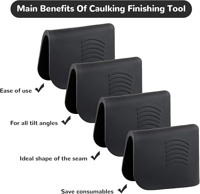 4 PCS Caulking Grout Applicator Tool, Manual Caulk Grout Tool, Tile Grout Tool Brick Filler Caulking Finishing Scraper Tool