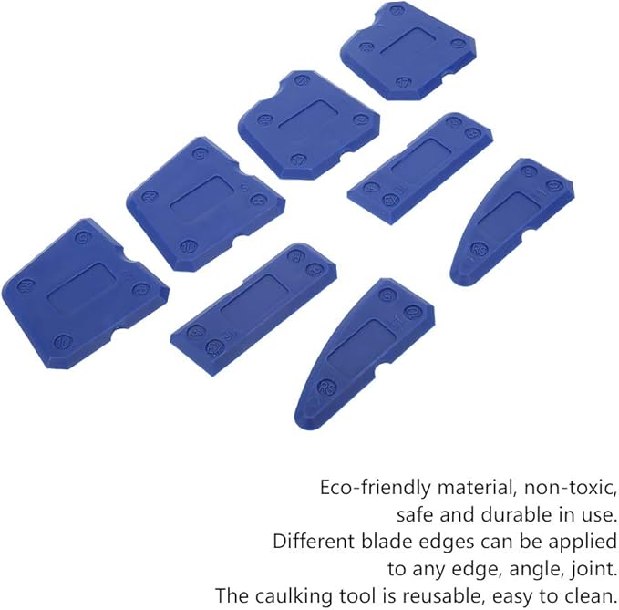 8pcs Caulking Tool, Caulking Tool Kit, Silicone Glass Cement Caulking Scraper, Caulking Sealant Scraper for Sealant Grout Finishing Sealing