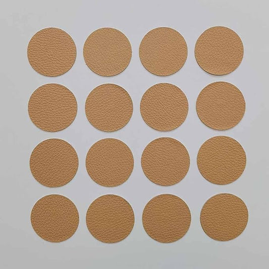 Round Leather Repair Patch for Furniture, Tape Self Adhesive for Couches Car Seat Sofa Jackets Handbags (OneSize,Khaki)