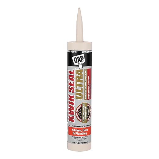 Kwik Seal Ultra Advanced Kitchen and Bath Siliconized Sealant, Gloss Biscuit, 10.1 Oz (7079818899)