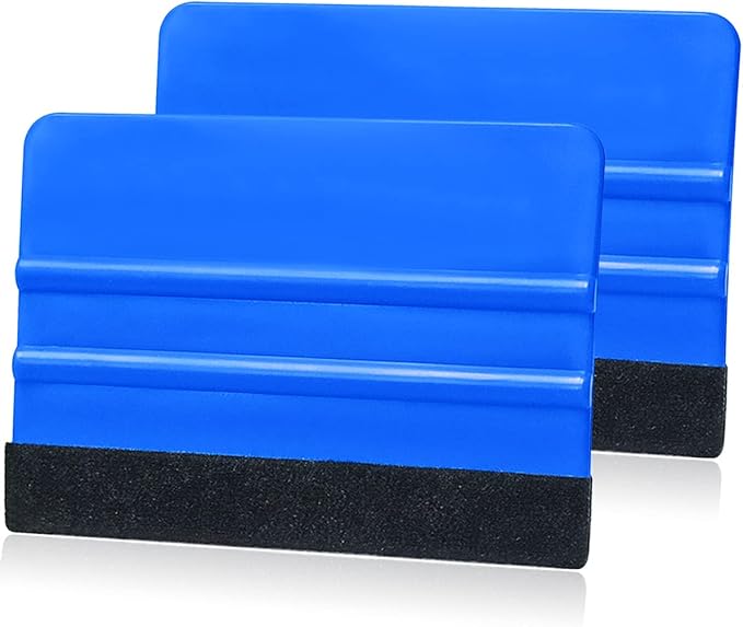 2 Pieces Wallpaper Smoothing Tool, Vehicle Vinyl Felt Squeegee Window Tint Film Tool for Peel and Stick Wallpaper (blue)