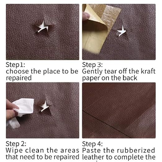 Leather Repair Tape kit Patch Heavy Duty, Retro Khaki 4x60 inch Self Adhesive Patch for Couch, Sofa, Car Seat, Handbag, Furniture, Drivers Seat, Computer Chair First Aid Vinyl Repair Kit
