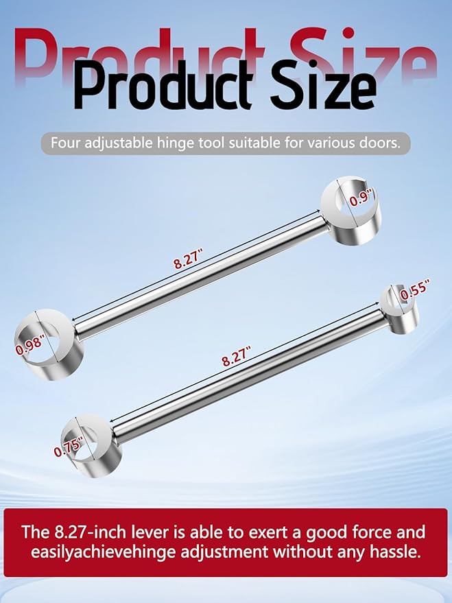 2 Pcs Door Hinge Adjustment Tool for 14-19mm & 23-25mm,Hinge Adjustment Tool, Hinges Gap Adjusting Wrench, Heavy Duty Door Hinge Repair Tool for Interior & Exterior Doors, Residential, Fire Door