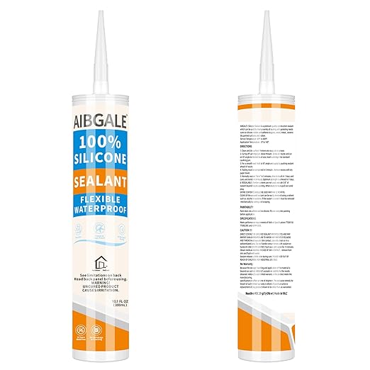 RTV Silicone Sealant Waterproof Gold Glitter, 100% Silicone Caulk Sparkling Gold, All Purpose Silicone Adhesive Caulking for RV, Roof, Door, Kick Plates and Vintage Furniture, 10.1 Oz
