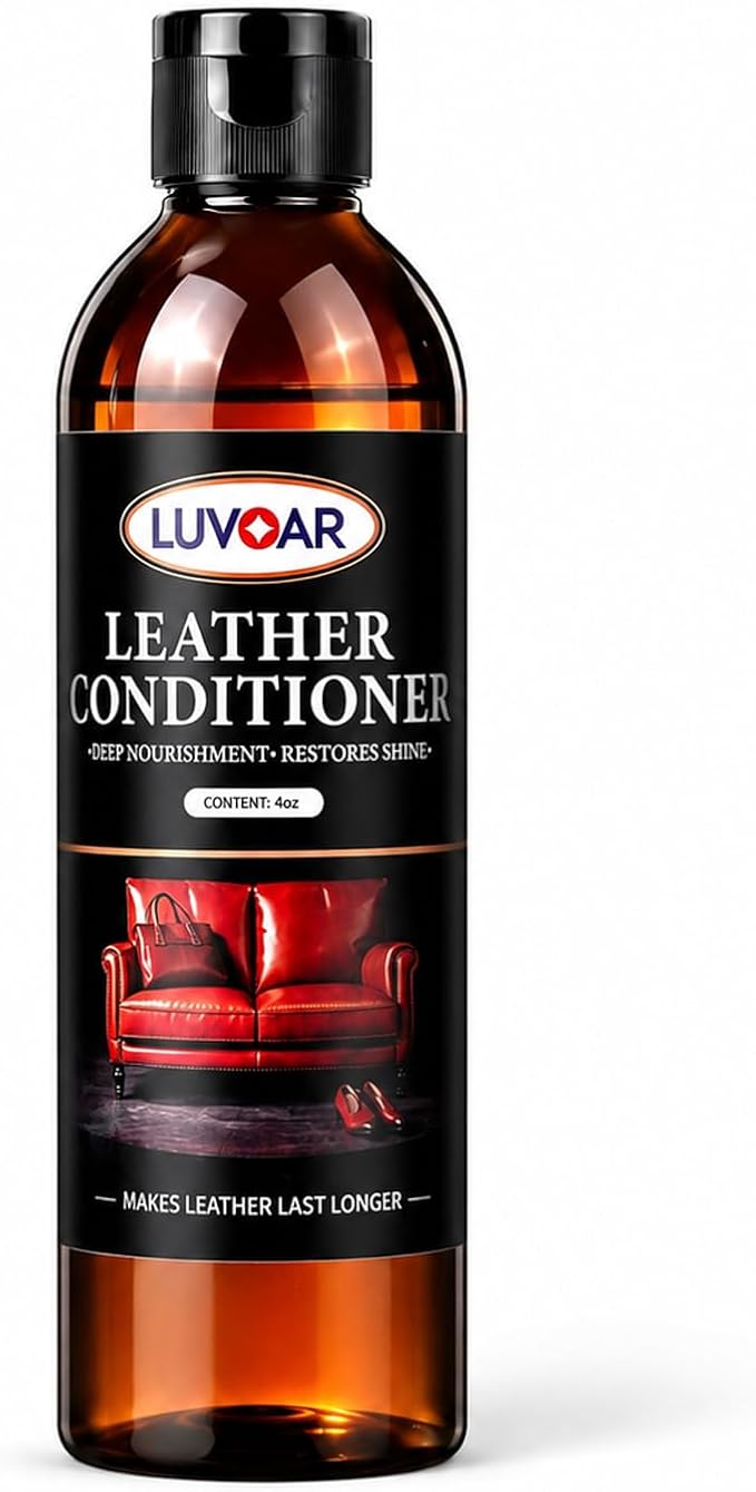 Leather Conditioner Oil - Deeply Nourishes for Leather Furniture, Car Seats, Shoes, Purses & Accessories -4oz