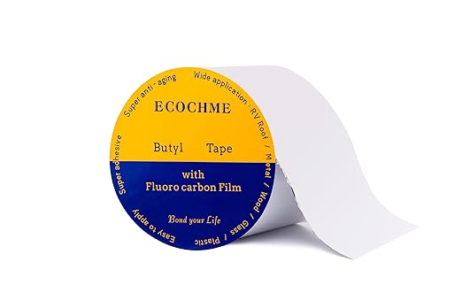 RV Sealant Tape, 2in*16ft Waterproof Butyl Tape with Fluorocarbon Film,for RV Repair Stop Leaks for Roofing Gutter Window Glass Boat Truck Camper and Pipe Sealing