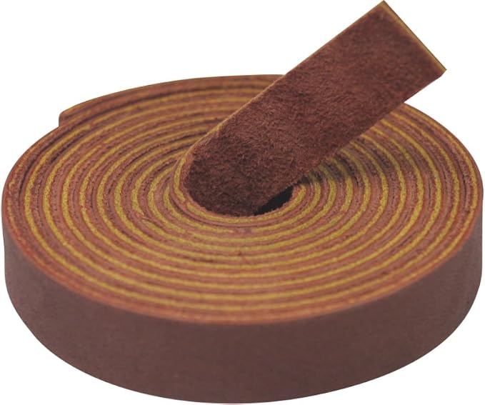 TOFL Genuine Leather Strap, Top Grain Cowhide Craft Strip – Burgundy | 72" L x 3/8" W x 1/8" Thick | Suede Backing | Leather Craft Supplies | Easy to Cut & Stitch | DIY Projects & Repairs | 7–8 oz