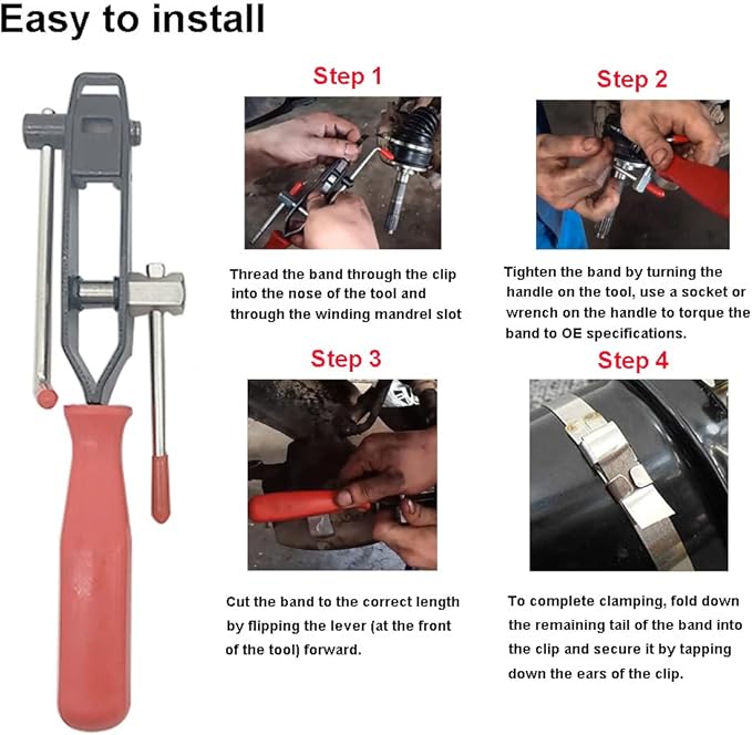 CV Joint Banding Boot Axle Clamp Tool with Universal Adjustable Drive Shaft CV Boot Band Clamps, Automotive CV Boot Clamp Pliers Axle Boot Clamps 13Pcs for Most Cars