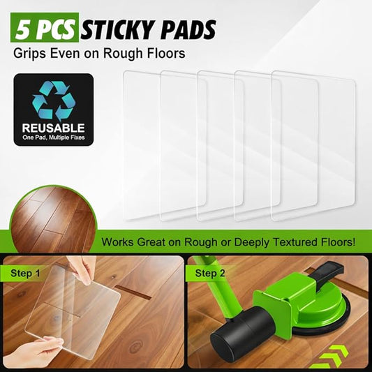 Floor Gap Fixer Tool with Enhanced Suction Cup & Sticky Pads – Easy Laminate, Vinyl & Wood Flooring Gap Repair Tool for Smooth and Textured Floors