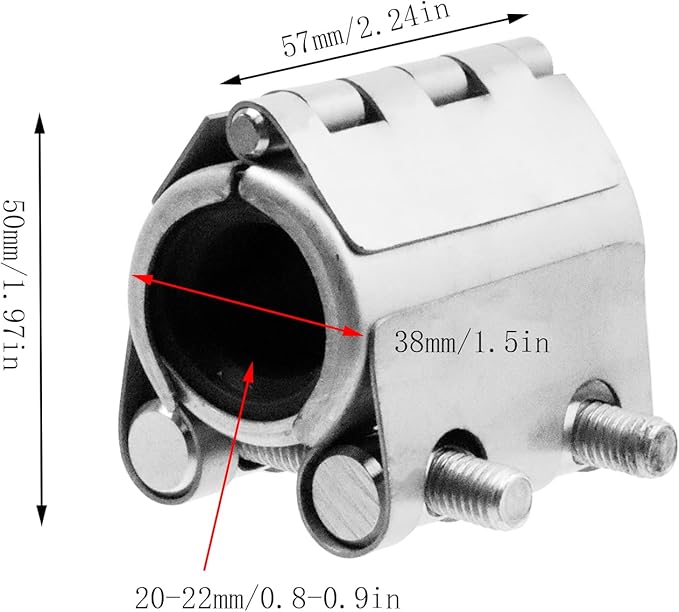 Stainless Steel Pipe Repair Clamp, Emergency Pipe Repair Kit for All Kinds of Pipeline Repair and Connection, Plastic and Metal Pipes (20mm-22mm/0.8-0.9inch)
