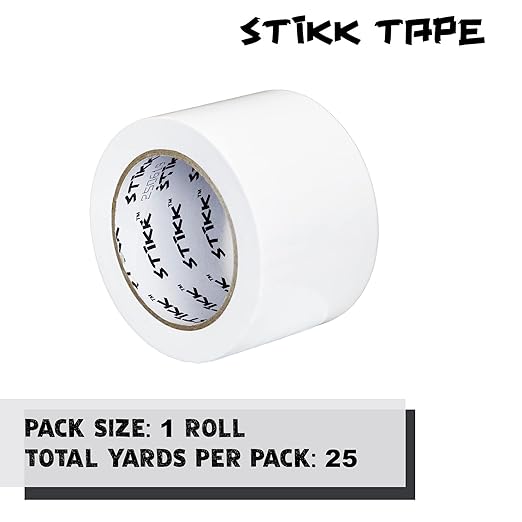 STIKK Duct Tape, White, 3" x 25 Yards, Adhesive Tapes for Repairs, Heavy Duty Waterproof Tape for Household Projects, Commercial HVAC and Construction