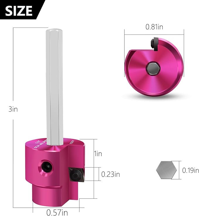 PVC Fitting Saver 1/2-Inch Head,1/2" PVC Pipe Reamer with 1/4-Inch Hex Shaft, Socket Saver Plastic Pipe Fitting Reamer Plumbing Tool for Sch.40 CPVC ABS Socket Hub Removing,Fit 1/2" Drills