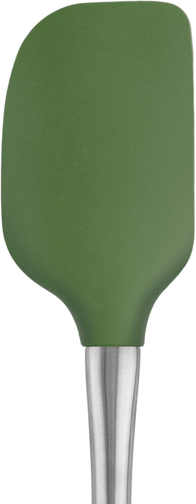 Tovolo Flex-Core Silicone Spatula Metal Handle for Scraping Bowls Mixing & Baking, Dishwasher Safe Heat Resistant Stainless Steel Silicone Spatula for Cast Iron & Nonstick Cookware, Pesto Green