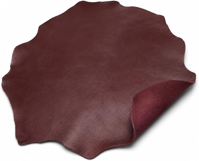 REED Leather HIDES - Cow Skins (20 Square Foot, Burgundy) | Arts and Crafts