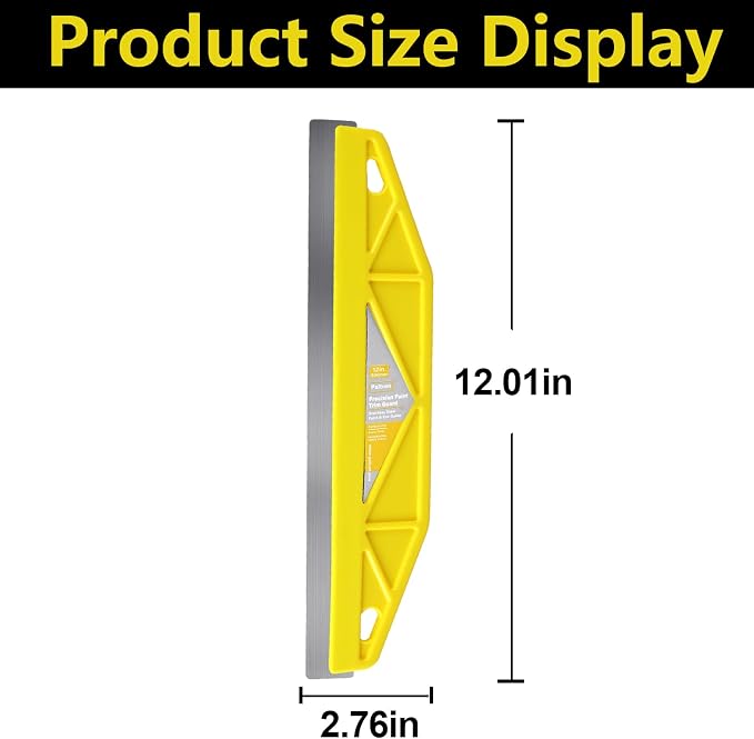 12-Inch Paint Edger & Trim Guard | Stainless Steel Straight Edge Tool | Painters Tape Alternative | Creates Crisp, Clean Pro-Grade Lines on Walls & Ceilings(Yellow)