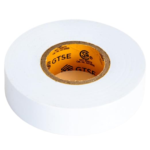 GTSE White Electrical Tape, 1 Roll – Waterproof, Industrial Grade Vinyl, 3/4 in x 66ft– Strong Self-Adhesive PVC Electric Tape for Wire Insulation, 7 Mil, 600V – UL/CSA Listed