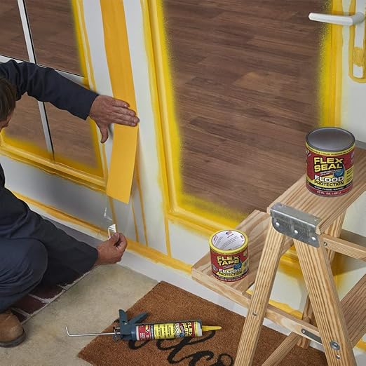 Flex Tape Flood Protection, 7.5 in x 50 ft, MAX, Waterproof Rubberized Tape, Removable, Use on Windows, Doors, Garage Doors, Casings, Thresholds, Conduits, Vents, Ducts
