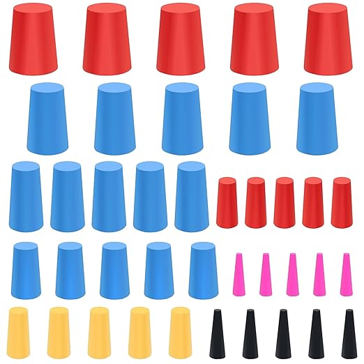40PCS Silicone Rubber Stoppers, 8 Sizes High Temp Silicone Rubber Protective Tapered Plug Assortment Kit,Masking System Kit Perfect for Powder Coating, Painting, Anodizing, Plating & Media Blasting
