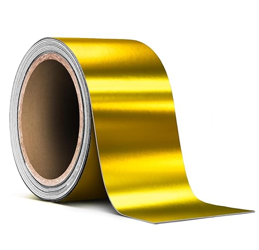 VViViD Satin Gold Chrome Pinstripe Vinyl Tape Roll (2” x 25ft)