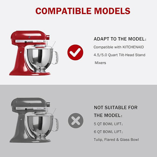 Flex Edge Beater for Kitchenaid 4.5/5 Qt Tilt-Head Mixer – Flexible Silicone Edge Paddle, Auto-Scrape Bowl Scraper, Dishwasher Safe– For Kitchenaid Accessories and Attachments (Black)