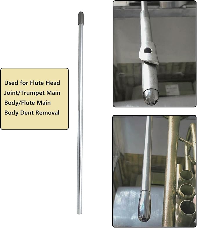 Flute Head Joint Dent Removal Tools Stainless Steel Trumpet Flute Main Body Deformation Depressed Woodwind Instruments Repair Tool