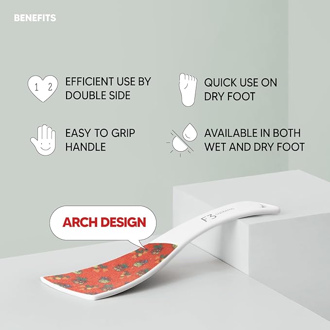 S-Line Emery Foot File, Colossal Double-Sided Pedicure Tool, Effective for Cracked Heel, Ergonomic Design for Easy Grip (Pattern)